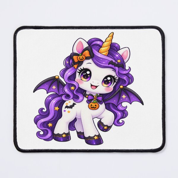 Item preview, Cute Kawaii Halloween Unicorn – Magical Chibi Unicorn with Bat Wings designed and sold by Pixanova.