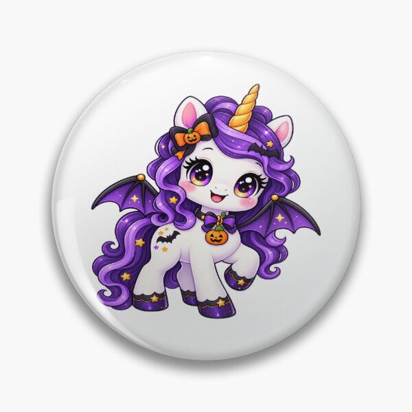 Item preview, Cute Kawaii Halloween Unicorn – Magical Chibi Unicorn with Bat Wings designed and sold by Pixanova.