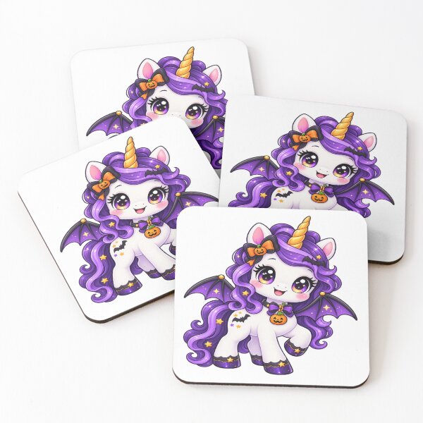 Item preview, Cute Kawaii Halloween Unicorn – Magical Chibi Unicorn with Bat Wings designed and sold by Pixanova.
