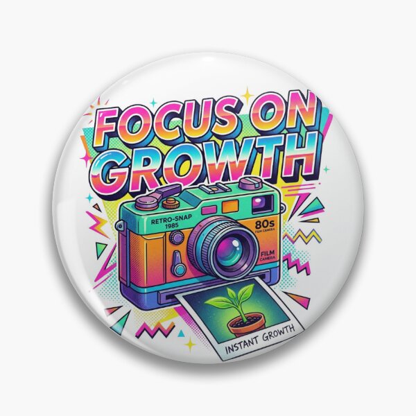 Item preview, Focus On Growth Retro Neon 80s Film Camera Art designed and sold by Sanan Israyilli.