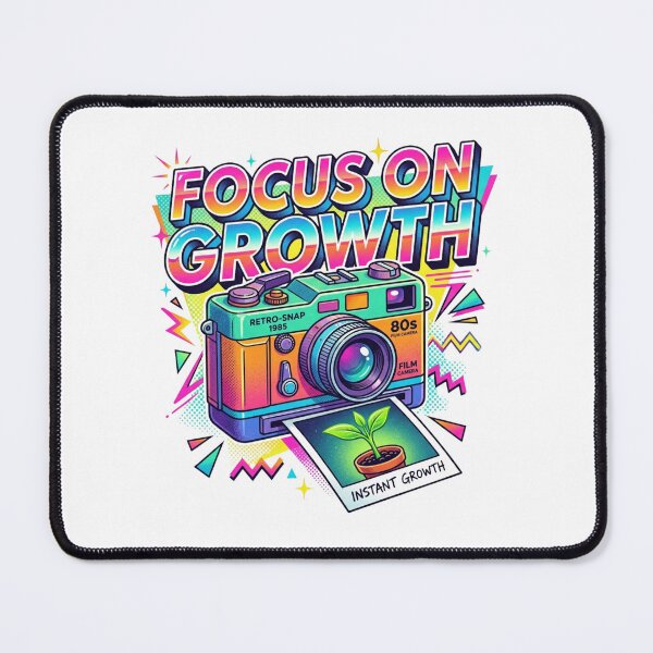 Item preview, Focus On Growth Retro Neon 80s Film Camera Art designed and sold by Sanan Israyilli.