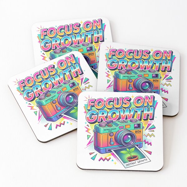 Item preview, Focus On Growth Retro Neon 80s Film Camera Art designed and sold by Sanan Israyilli.