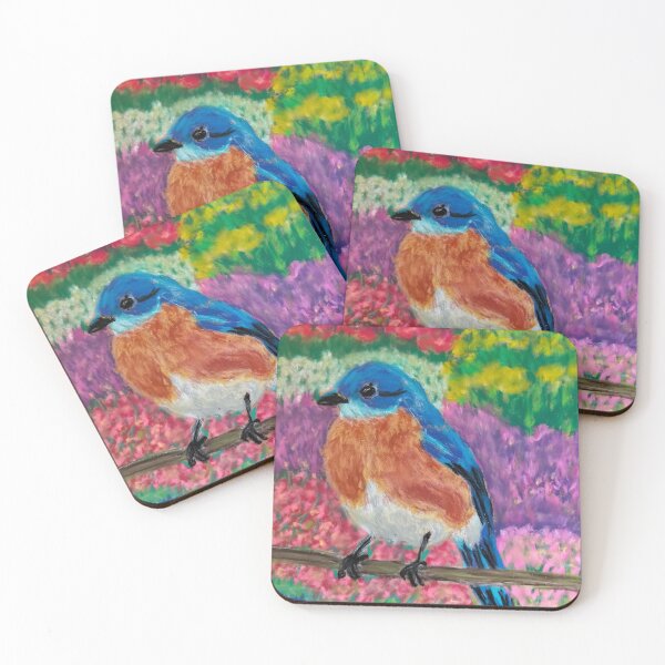 Item preview, Eastern Bluebird in Vibrant Garden designed and sold by aanchal17s.