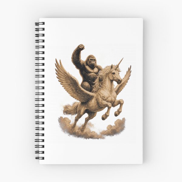 Item preview, Gorilla Riding Flying Winged Unicorn Funny Epic Fantasy Animal Meme Art designed and sold by JapanAnimeS3.