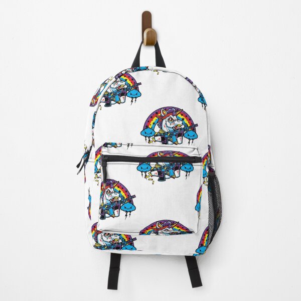 Item preview, Angry Cartoon Unicorn Carrying Rifle Rainbow Art designed and sold by TrautePfeiffer.
