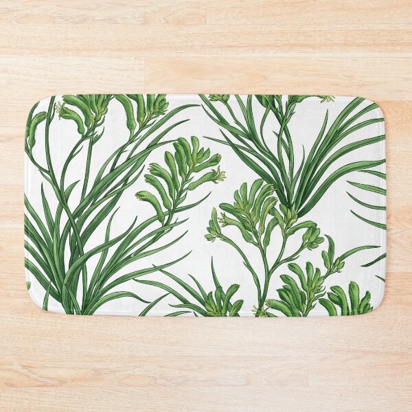 Item preview, Graphic Green Kangaroo Paw Foliage Pattern on White designed and sold by Studio BC.