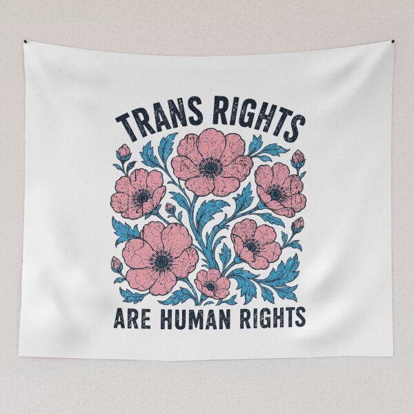 Item preview, Trans Rights Are Human Rights Floral Botanical Vintage LGBTQ Pride Aesthetic designed and sold by JapanAnimeS3.