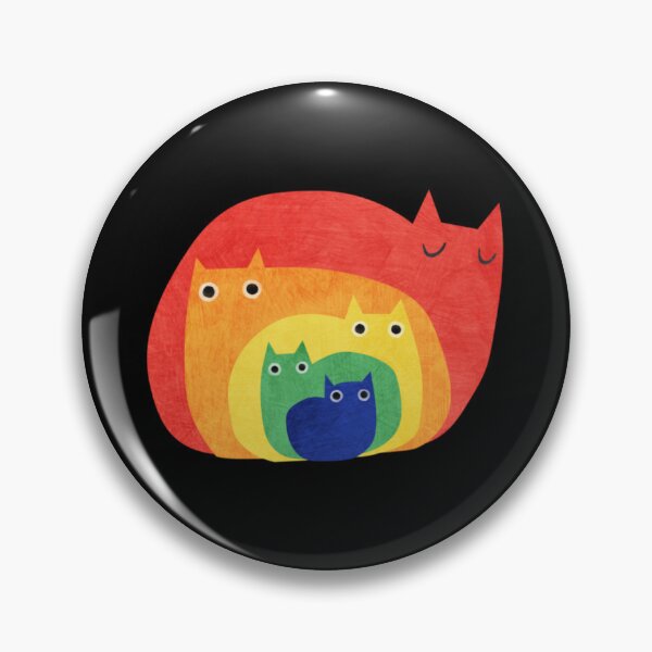 Item preview, Minimalist Abstract Rainbow Cat Family Painting designed and sold by TrautePfeiffer.