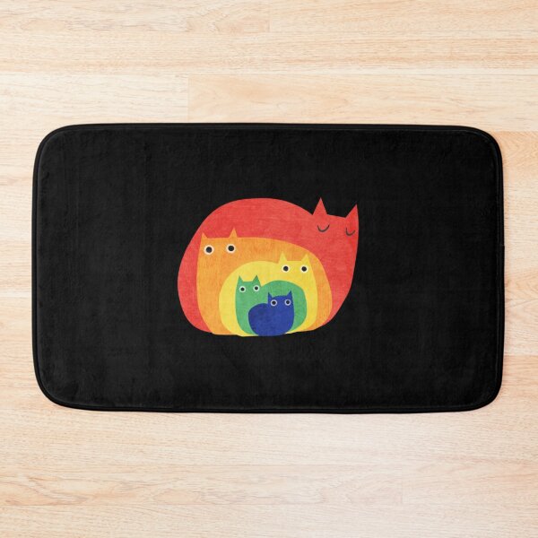 Item preview, Minimalist Abstract Rainbow Cat Family Painting designed and sold by TrautePfeiffer.