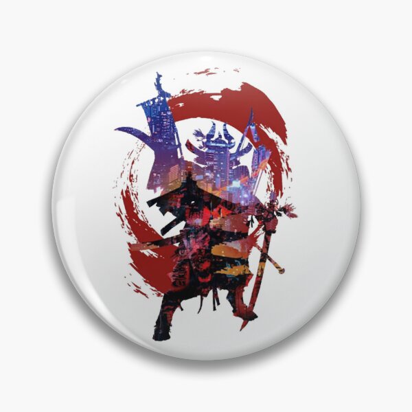 Item preview, Abstract Samurai Warrior City Silhouette Crest designed and sold by TrautePfeiffer.