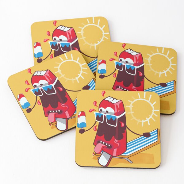 Item preview, Melting Cartoon Popsicle Character Relaxing on a Beach Chair designed and sold by Johnnies.