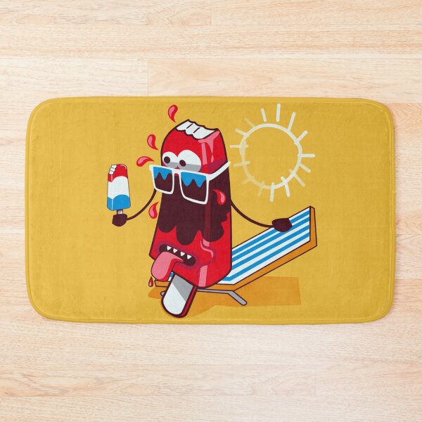 Item preview, Melting Cartoon Popsicle Character Relaxing on a Beach Chair designed and sold by Johnnies.