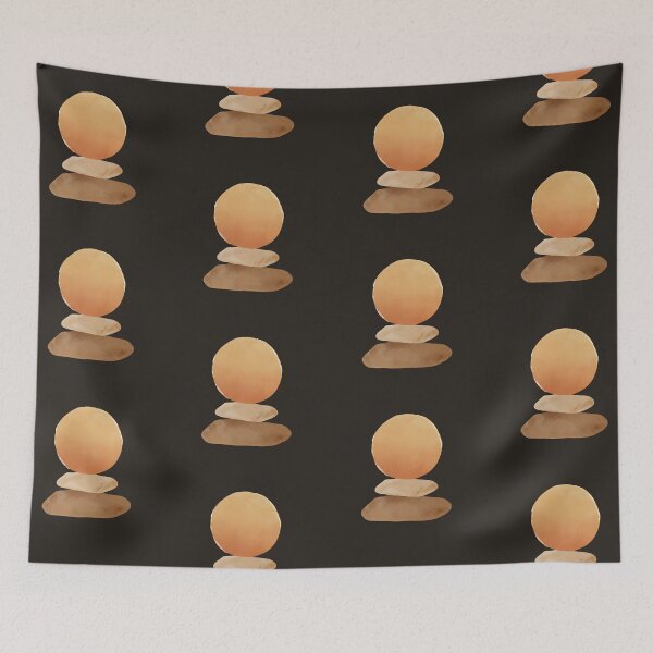 Item preview, Abstract Earth Tone Zen Balance Stones Minimalist Boho Art designed and sold by VibeShift Studio.