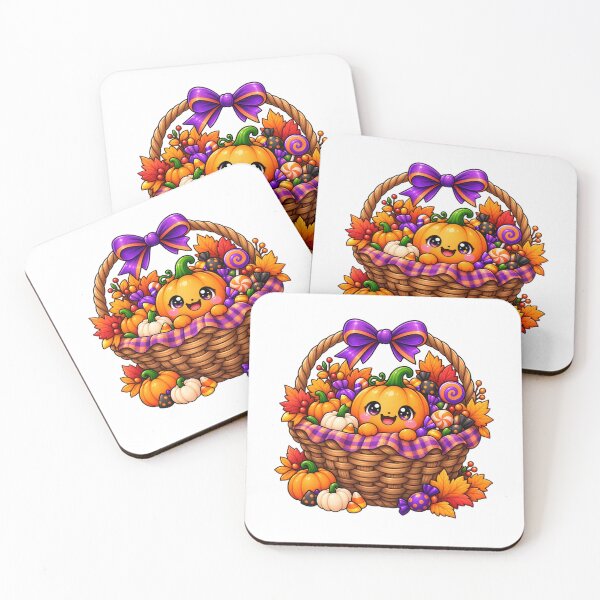 Item preview, Cute Kawaii Halloween Pumpkin Basket – Chibi Pumpkin Candy Autumn Design designed and sold by Pixanova.