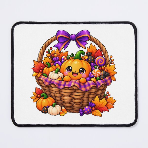 Item preview, Cute Kawaii Halloween Pumpkin Basket – Chibi Pumpkin Candy Autumn Design designed and sold by Pixanova.