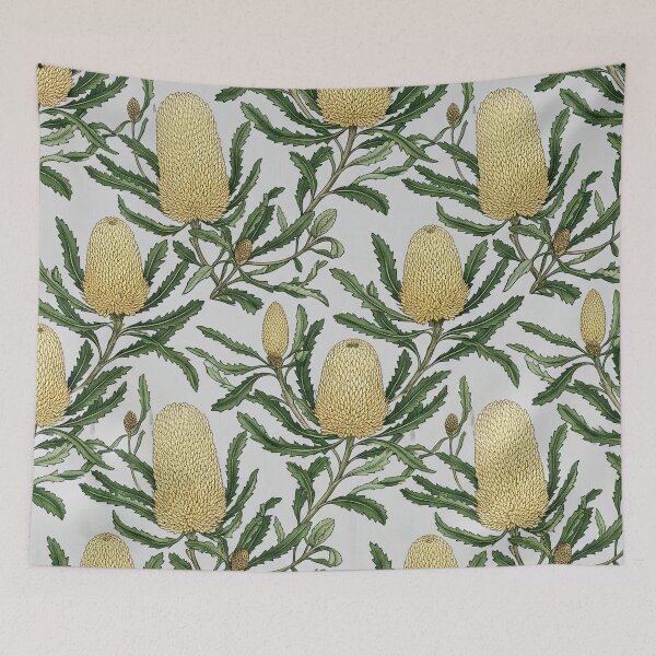 Item preview, Australian Golden Banksia Native Botanical Seamless Pattern designed and sold by Studio BC.