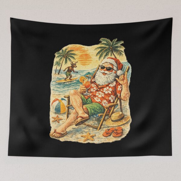Item preview, Funny Vintage Santa Claus Beach Vacation Retro 1960s Christmas Gift designed and sold by Artycom.