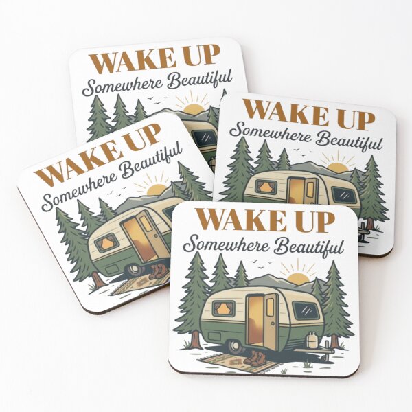 Item preview, Wake Up Somewhere Beautiful Camping designed and sold by Salma.Store.
