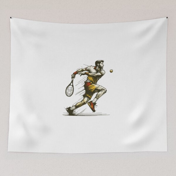 Item preview, Dynamic Tennis Athlete Motion Sketch Sports Graphic designed and sold by TrautePfeiffer.