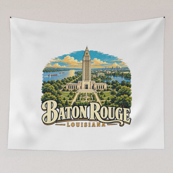 Item preview, Vintage Baton Rouge Louisiana Travel Souvenir Landmark Gift designed and sold by MichaeIRellov.
