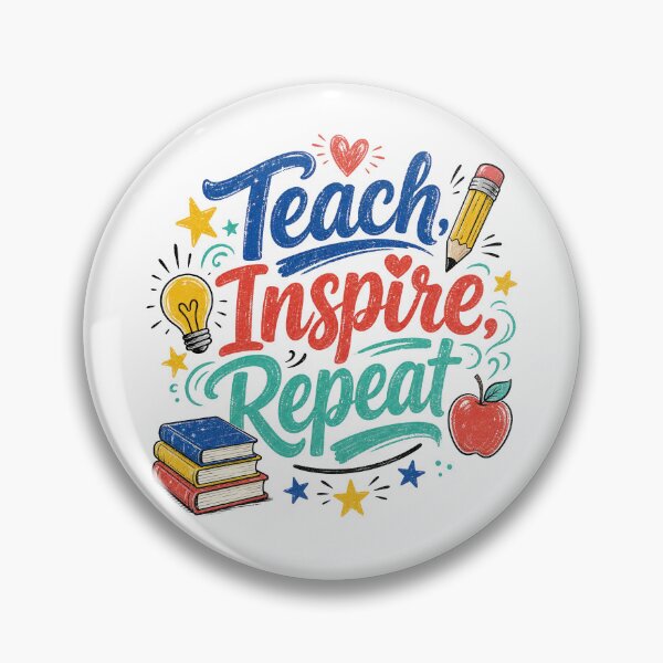 Item preview, Teacher Teach Inspire Repeat Motivational Slogan gifts for Teachers and Educators designed and sold by LD ART.