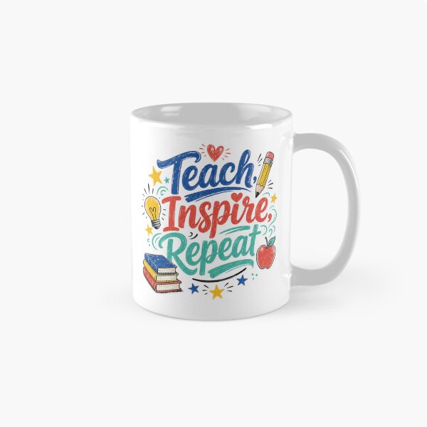 Item preview, Teacher Teach Inspire Repeat Motivational Slogan gifts for Teachers and Educators designed and sold by LD ART.