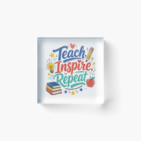 Item preview, Teacher Teach Inspire Repeat Motivational Slogan gifts for Teachers and Educators designed and sold by LD ART.