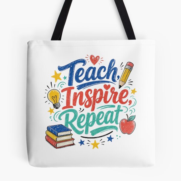 Item preview, Teacher Teach Inspire Repeat Motivational Slogan gifts for Teachers and Educators designed and sold by LD ART.