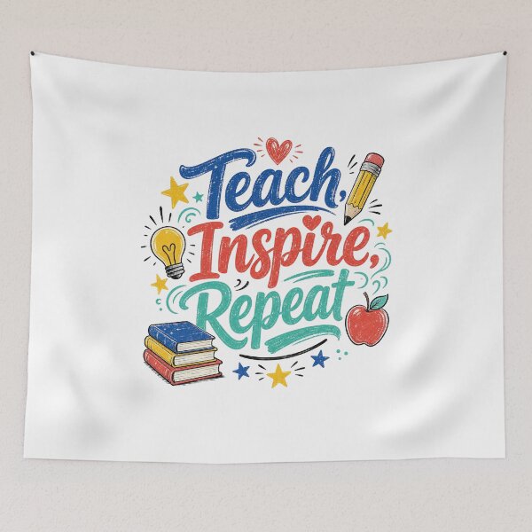 Item preview, Teacher Teach Inspire Repeat Motivational Slogan gifts for Teachers and Educators designed and sold by LD ART.