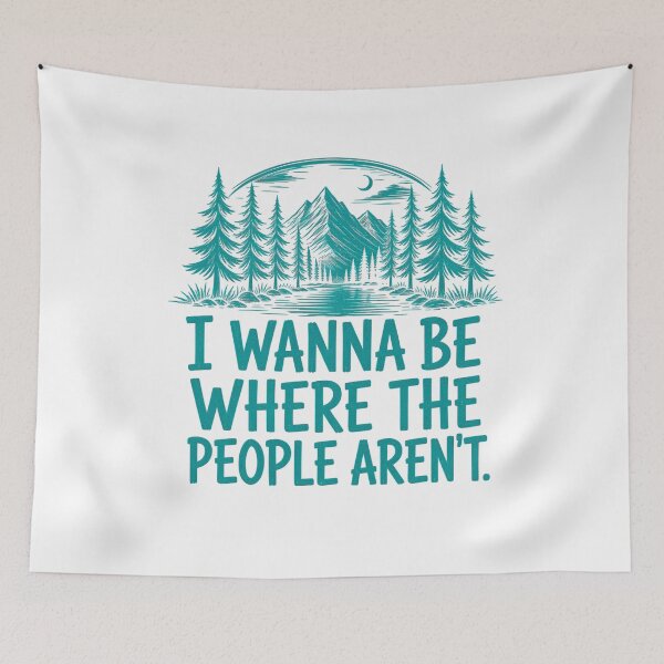 Item preview, I Wanna Be Where The People Arent Funny Introvert Nature Hiking Camping Retro Art designed and sold by JapanAnimeS3.