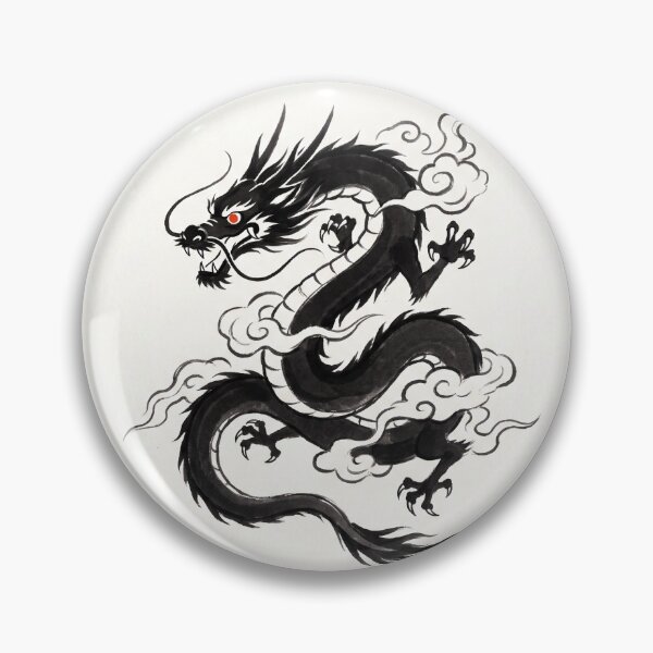 Item preview, Japanese Dragon Sumi-E Ink Painting, Fierce Ryu with Red Eye designed and sold by Sumi-Pixel.