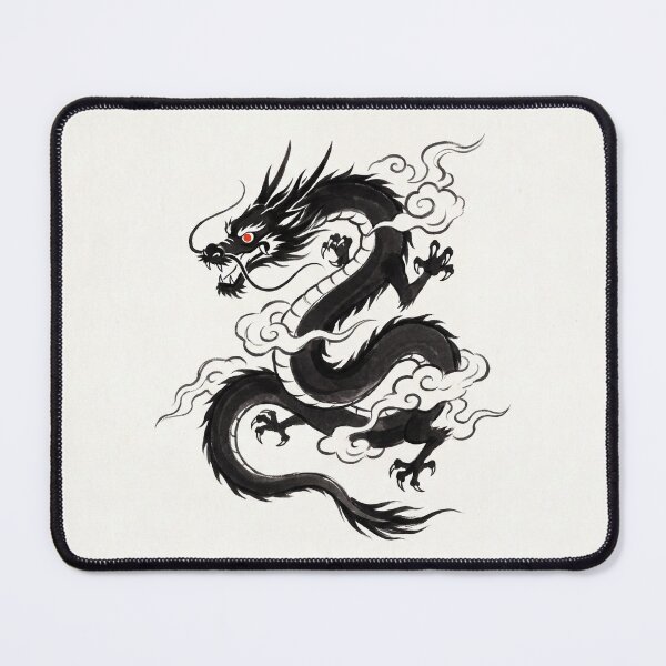 Item preview, Japanese Dragon Sumi-E Ink Painting, Fierce Ryu with Red Eye designed and sold by Sumi-Pixel.
