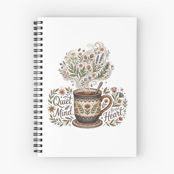 Item preview, Quiet Mind Brave Heart Cottagecore Tea Art designed and sold by Sanan Israyilli.