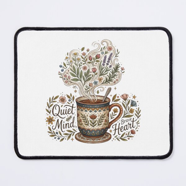 Item preview, Quiet Mind Brave Heart Cottagecore Tea Art designed and sold by Sanan Israyilli.