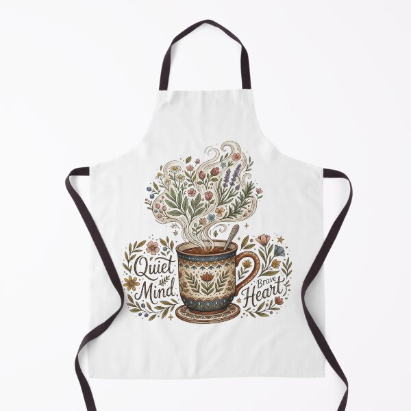 Item preview, Quiet Mind Brave Heart Cottagecore Tea Art designed and sold by Sanan Israyilli.
