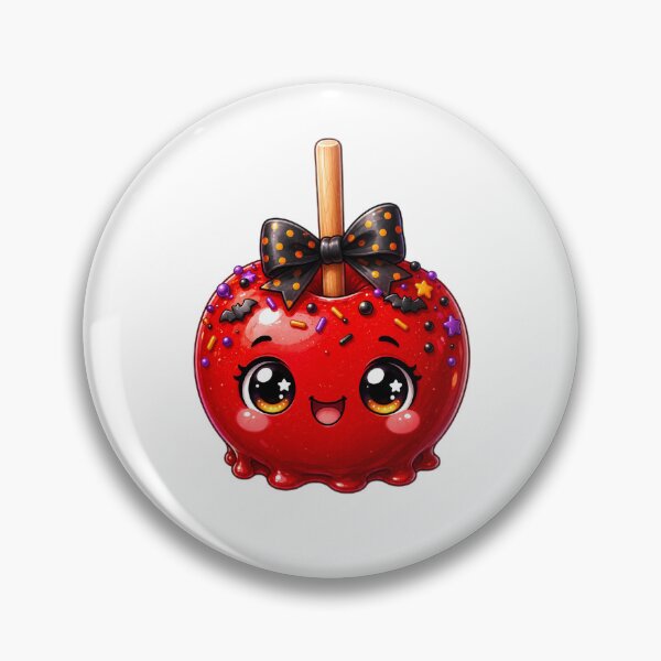 Item preview, Cute Kawaii Halloween Caramel Apple – Chibi Candy Apple Spooky Treat designed and sold by Pixanova.