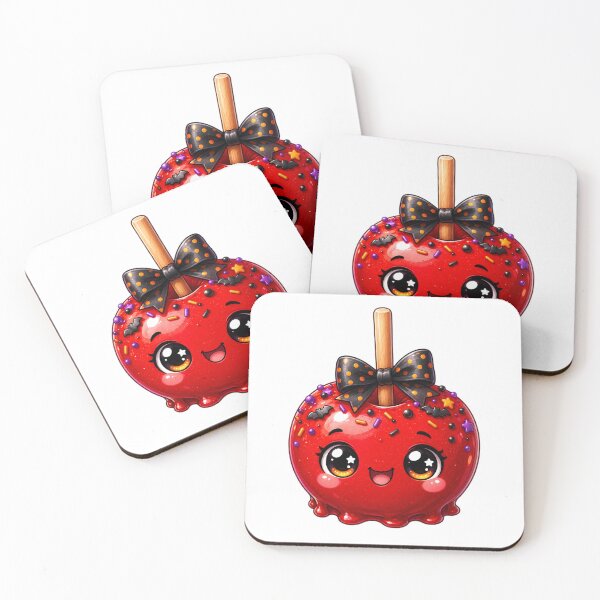 Item preview, Cute Kawaii Halloween Caramel Apple – Chibi Candy Apple Spooky Treat designed and sold by Pixanova.