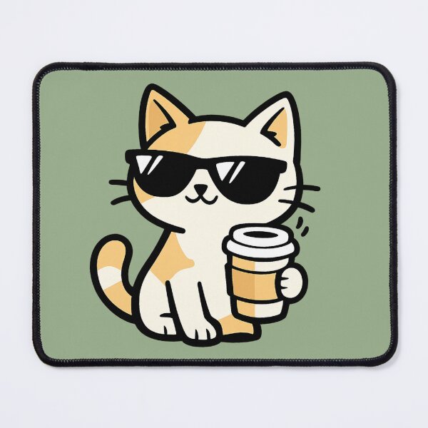 Item preview, Cool cute kitten drinking coffee designed and sold by NB-Artmagic.