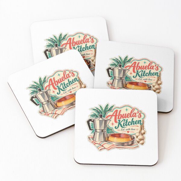 Item preview, Abuela's Kitchen Retro Cuban Coffee Flan Vintage Kitchen Sign designed and sold by yaney85.