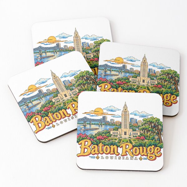 Item preview, Hand Drawn Baton Rouge Louisiana Travel Souvenir Landmark Gift designed and sold by MichaeIRellov.