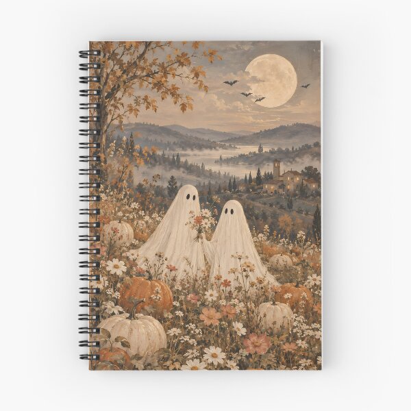 Item preview, Cottagecore Ghost Oil Painting Autumn Pumpkin Meadow designed and sold by Jozefin's Studio.