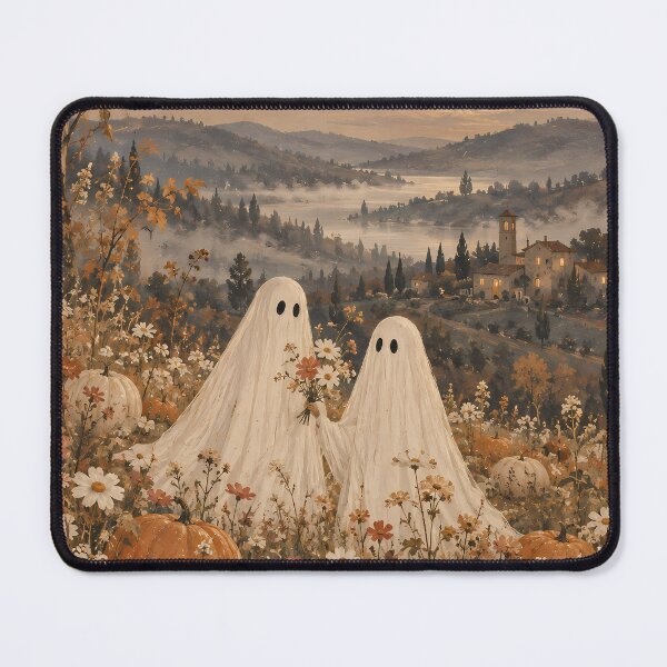 Item preview, Cottagecore Ghost Oil Painting Autumn Pumpkin Meadow designed and sold by Jozefin's Studio.