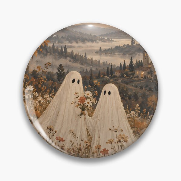 Item preview, Cottagecore Ghost Oil Painting Autumn Pumpkin Meadow designed and sold by Jozefin's Studio.
