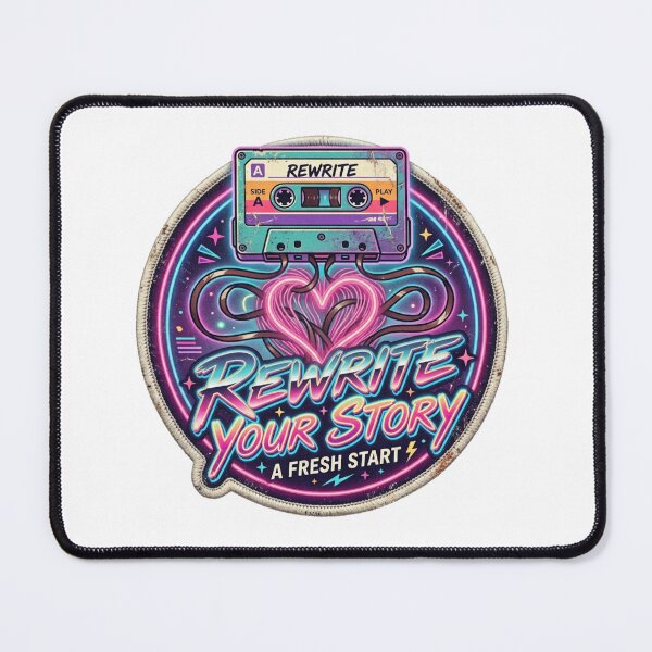 Item preview, Rewrite Your Story Retro Neon Cassette Badge designed and sold by Sanan Israyilli.