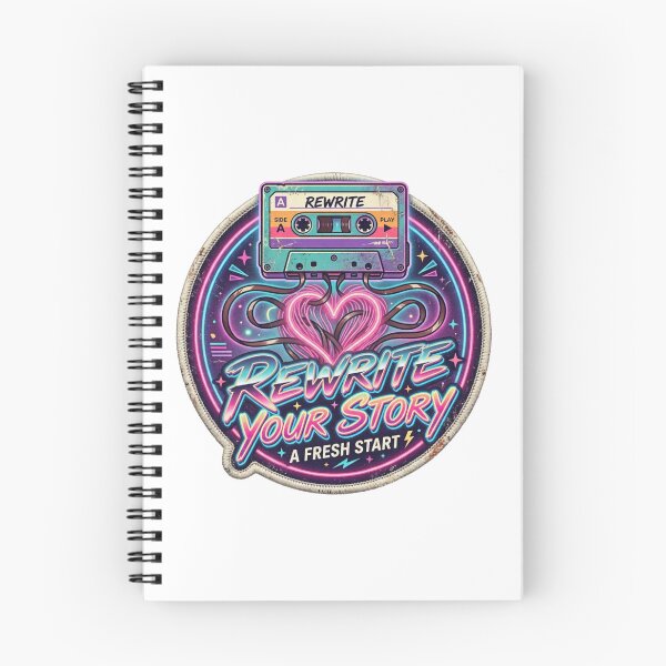 Item preview, Rewrite Your Story Retro Neon Cassette Badge designed and sold by Sanan Israyilli.