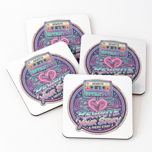 Item preview, Rewrite Your Story Retro Neon Cassette Badge designed and sold by Sanan Israyilli.
