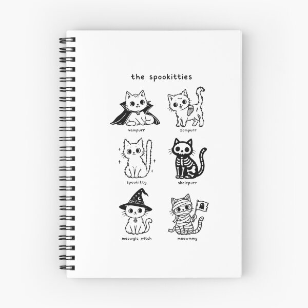 Item preview, The Spookitties Funny Halloween Cat Puns Cute Doodle Chart designed and sold by Whirx.