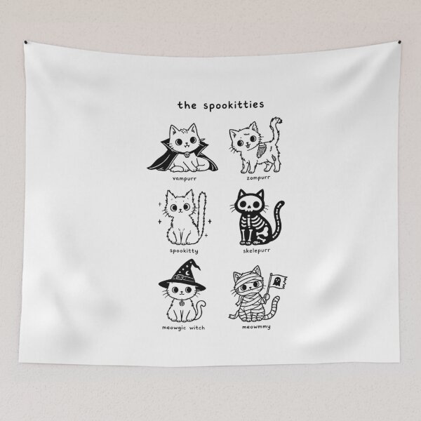 Item preview, The Spookitties Funny Halloween Cat Puns Cute Doodle Chart designed and sold by Whirx.