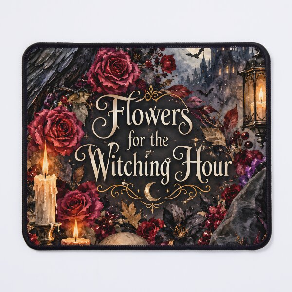 Item preview, Flowers for the Witching Hour – Gothic Raven, Black Cat & Roses Halloween Art designed and sold by blankTeeShirt.