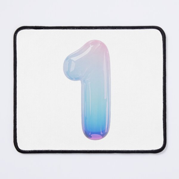Item preview, Colorful gradient balloon shaped like the number one designed and sold by MiraCleAI.